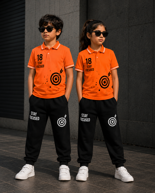 Kids Polo Collar T-Shirt Track set Unisex