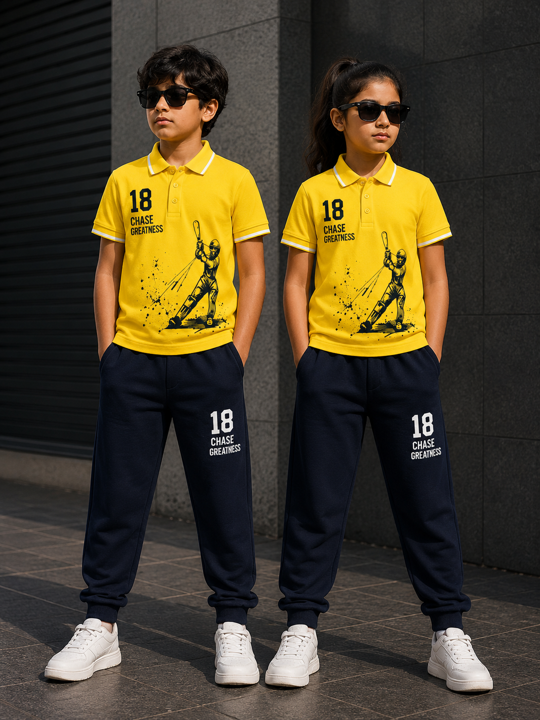 Stylish Kids Polo Shirt & Track Pants Set