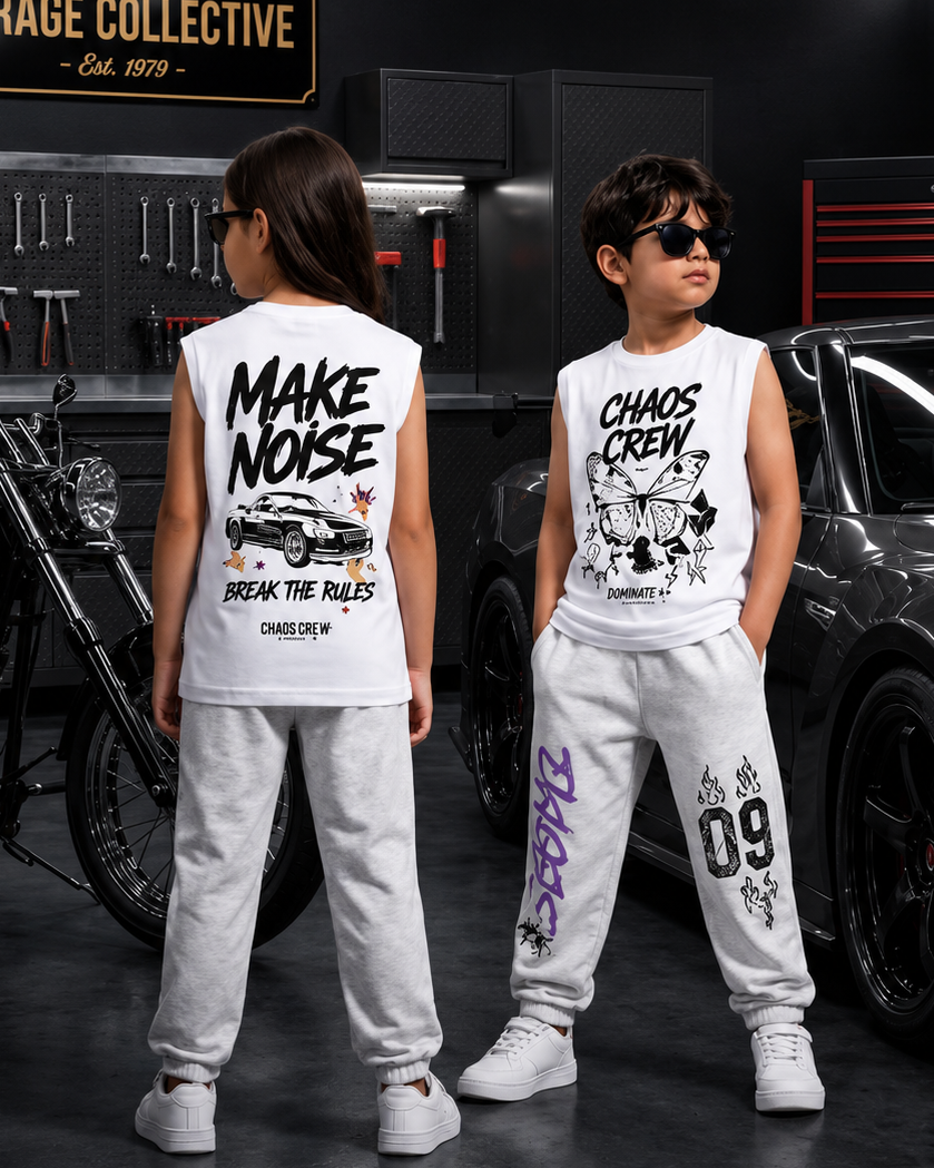 Make Noise Printed Sleeveless & Track Sets Unisex