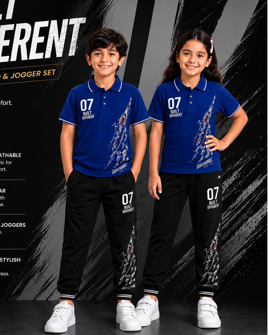 Kids Polo Collar T-Shirt Track set Unisex