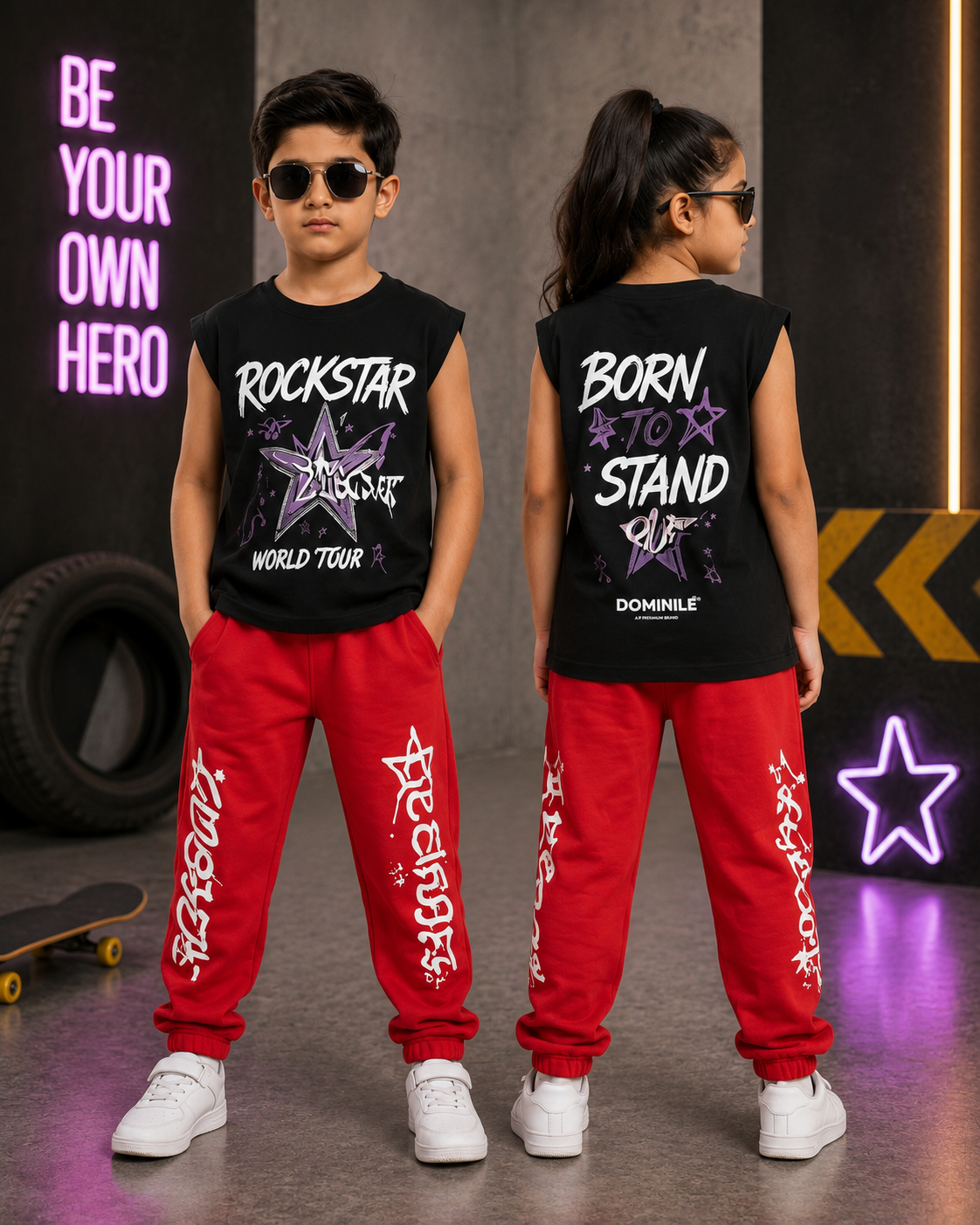 Printed Kids Sleeveless Set Combo