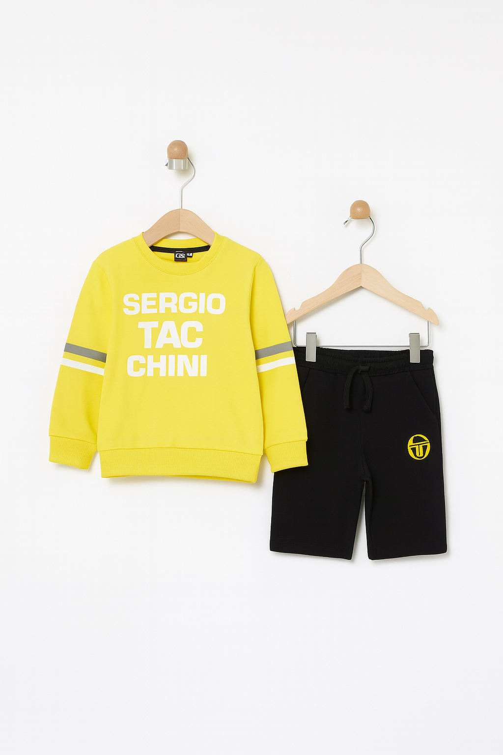 Cute Printed Tee and Shorts Set (Yellow & Black)