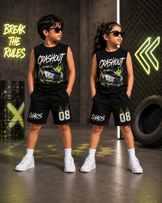 Black Coord Set with Printing (Unisex)