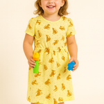 Yellow Color Printed girls dress