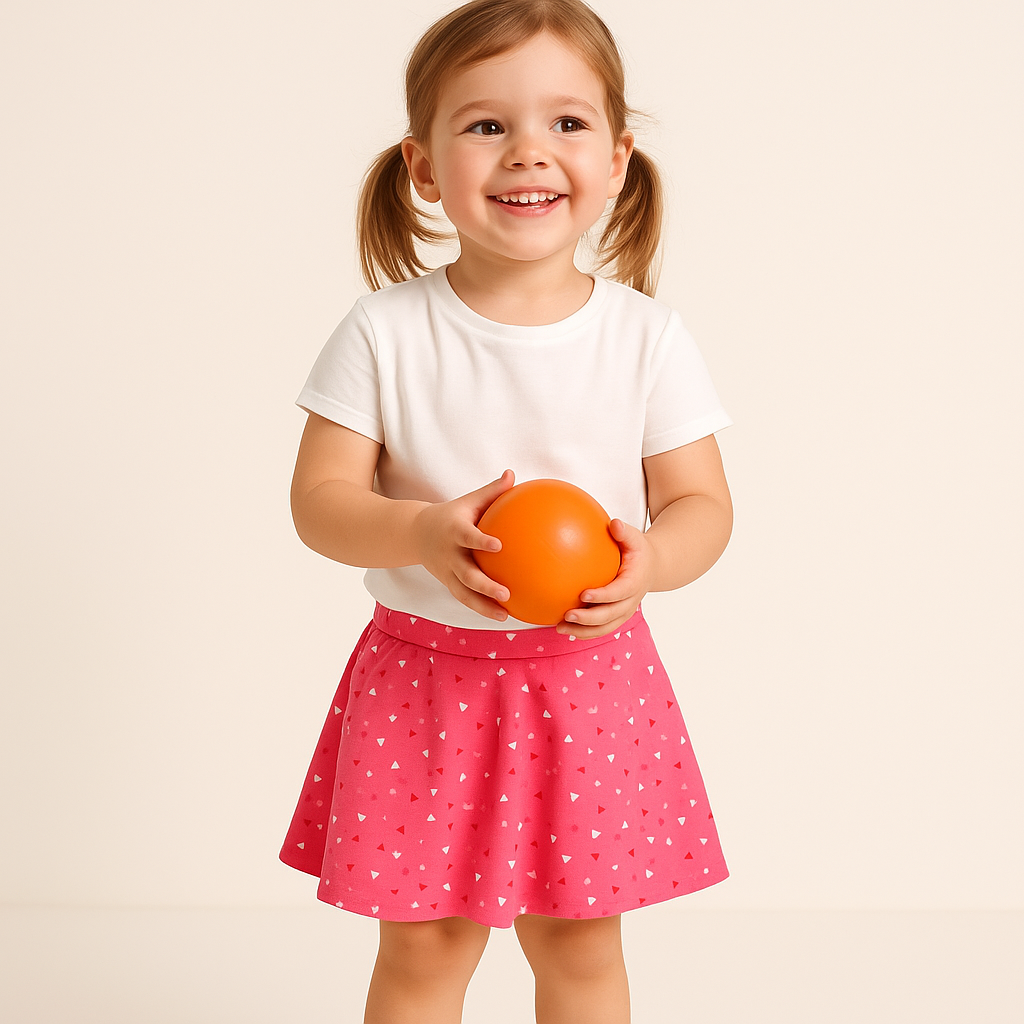 Baby Girls Mini Skirt with matching White T-Shirt