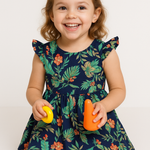 Girls Midi/Knee Length Casual Dress  (Multicolor)