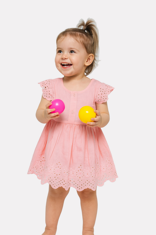 Girls Baby Pink Frock Dress