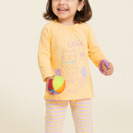 Infant Girls Pure Cotton Printed T-shirt with Joggers