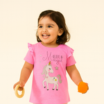 Pink Casual Round neck Gown Half Sleeve Top