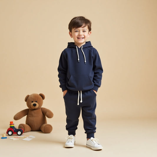 Winter Hoodie & Track Pant Set- Navy Set