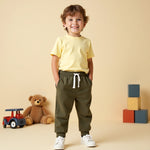 Combo Set Track Pant and T-Shirt (Yellow & military green)