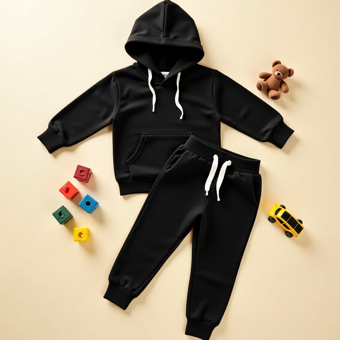 Comfy Hoodie and Pant Duo Black Set