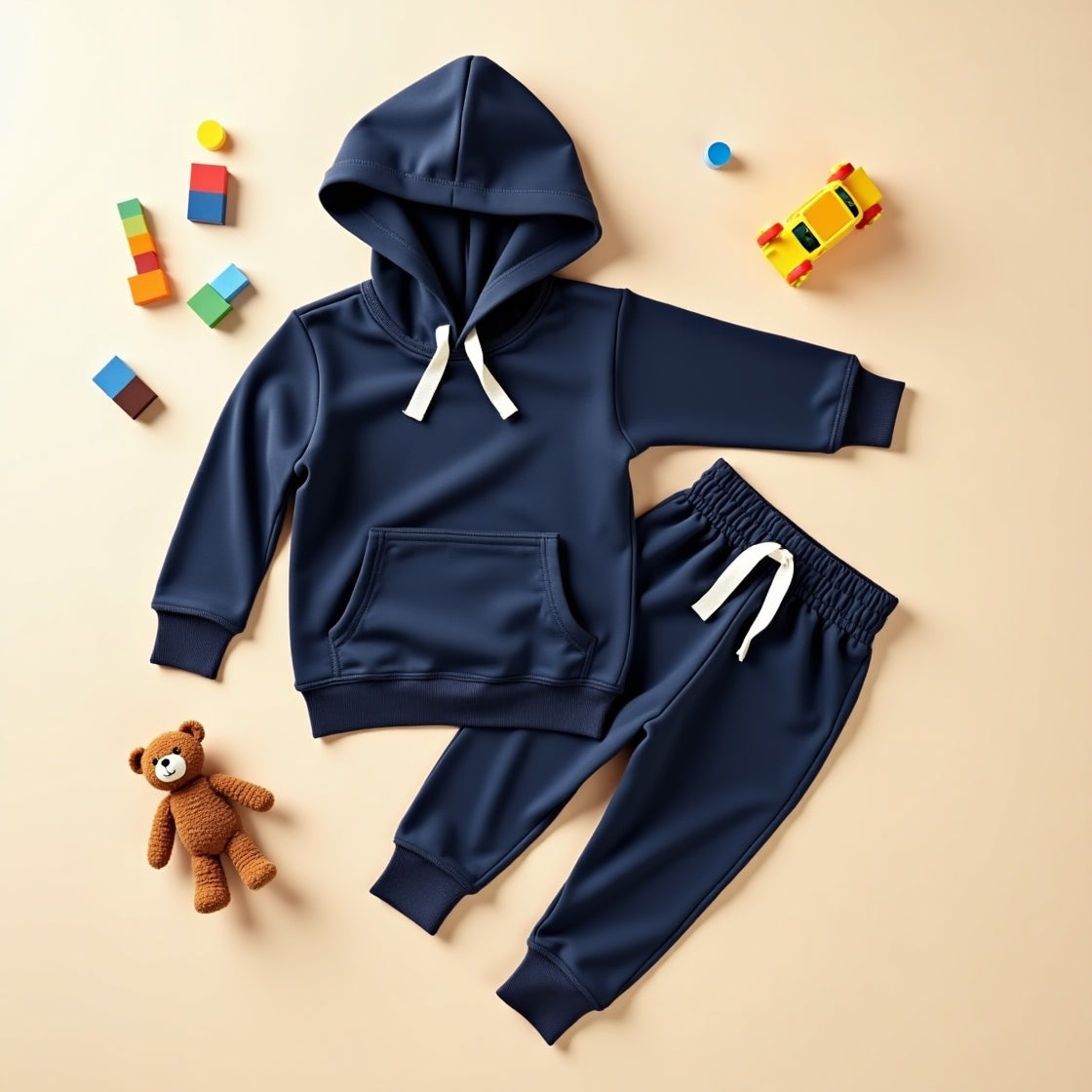 Winter Hoodie & Track Pant Set- Navy Set