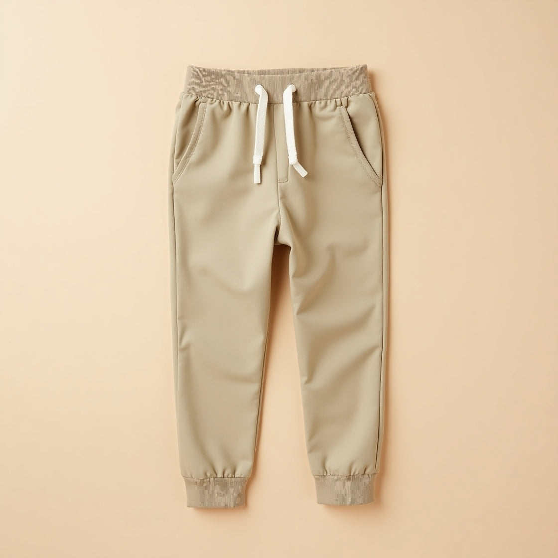 Half Sleeve Plain Black Tee With Beige Track Pants Set