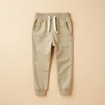 Half Sleeve Plain Black Tee With Beige Track Pants Set
