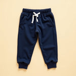 Half Sleeve Plain Tee With Track Pants Set Red & Navy