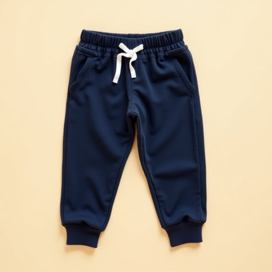 Half Sleeve Plain Tee With Track Pants Set Red & Navy