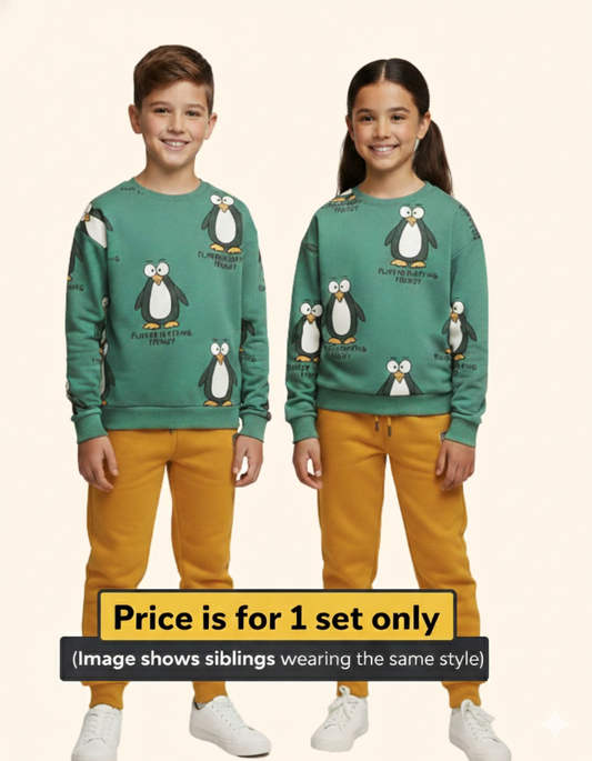 Cotton Sweatshirt and Track Pant Set