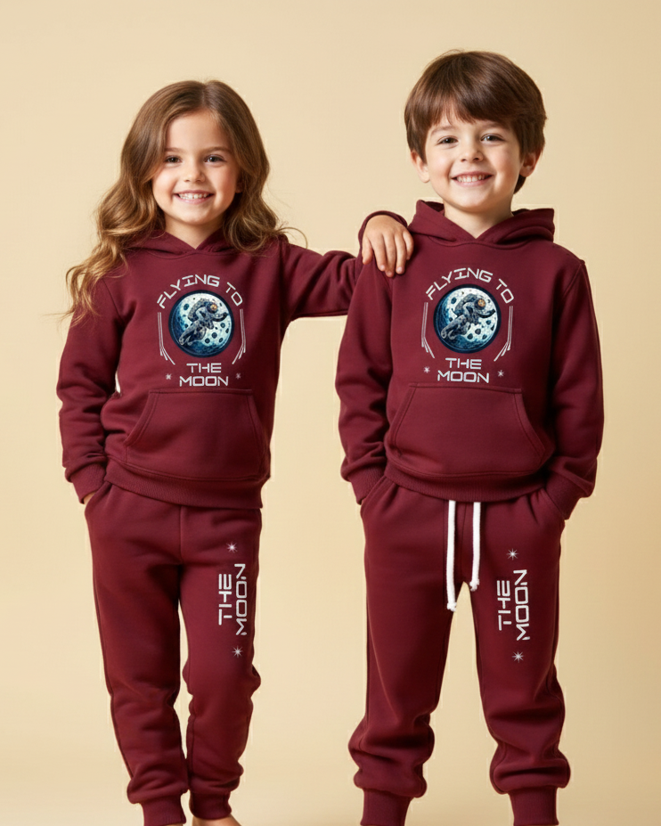 Stylish Printed Hoodie & Jogger Pant Maroon Set