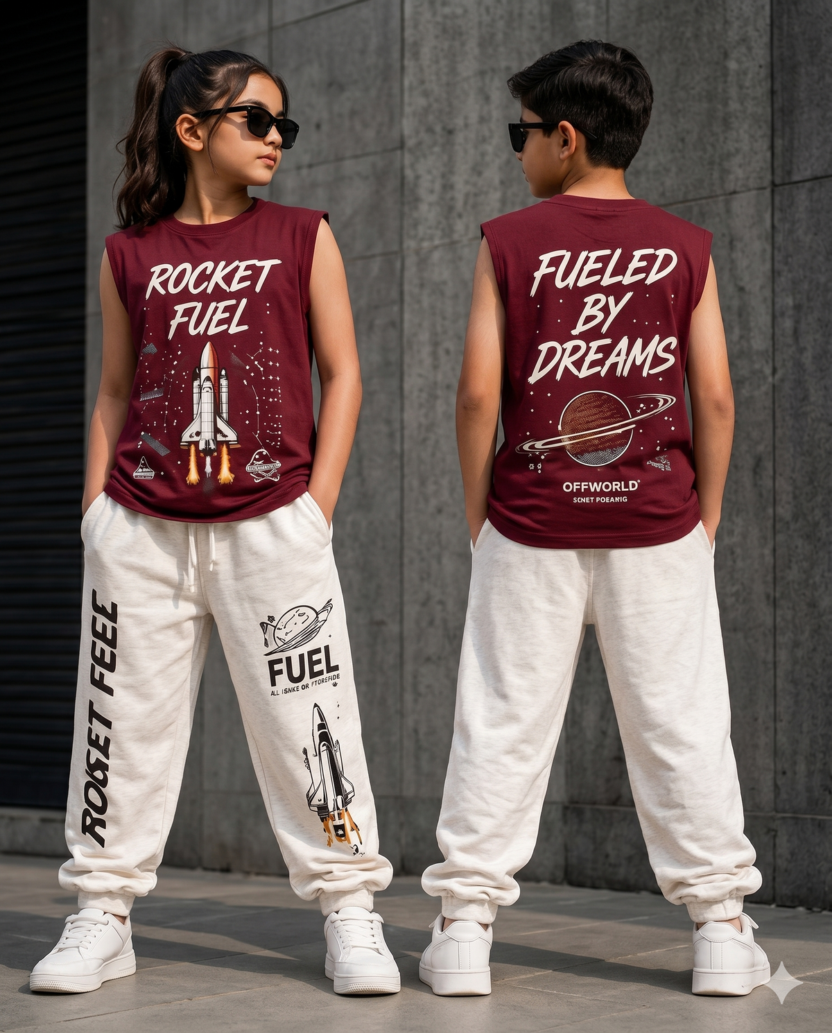 Stylish Sleeveless T-Shirt Track set Unisex