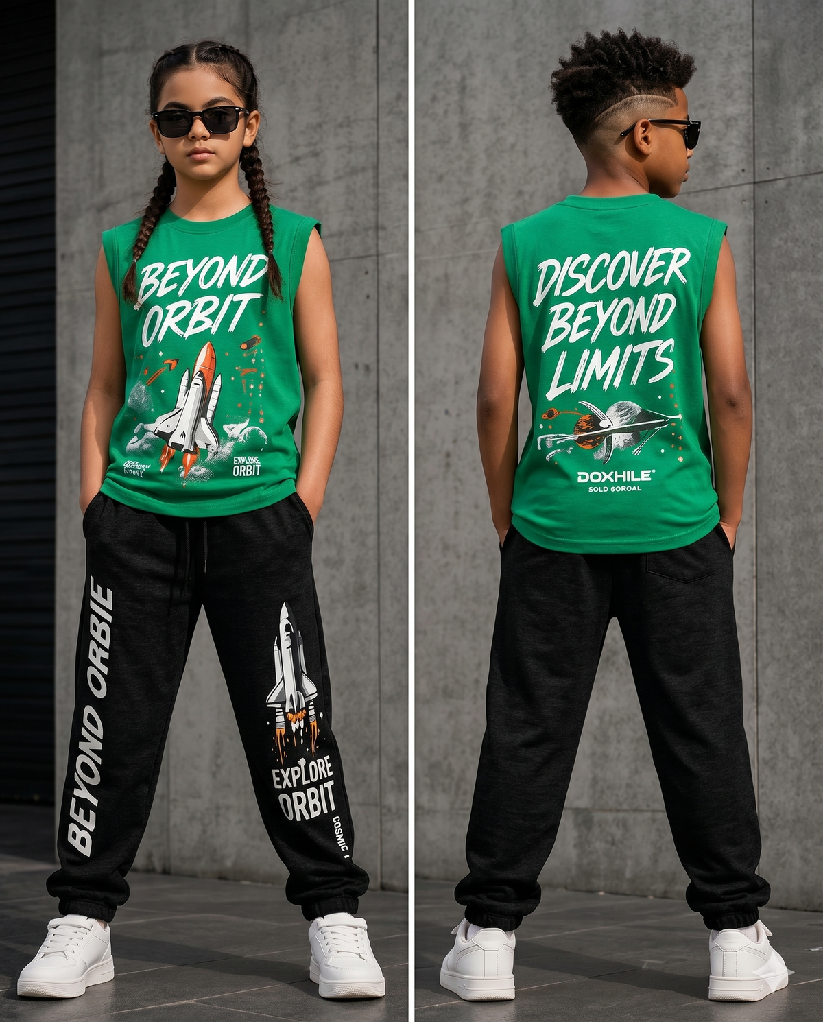 Stylish Kids Sleeveless & Track Pants Set