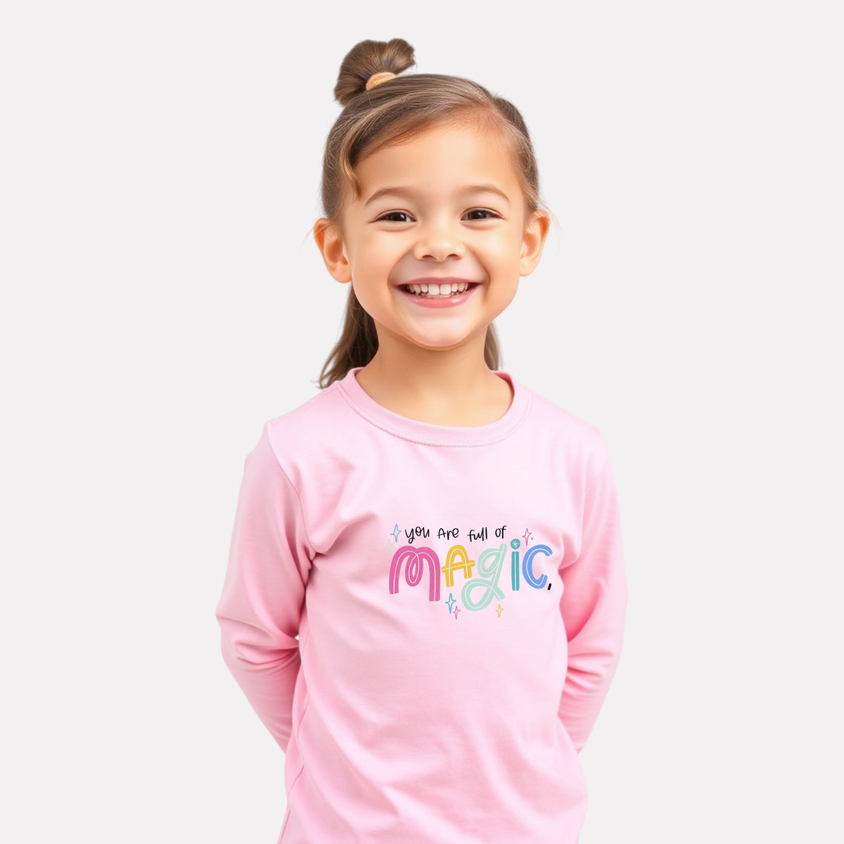 Girls Comfy Cotton Full Sleeve Printed T-Shirt