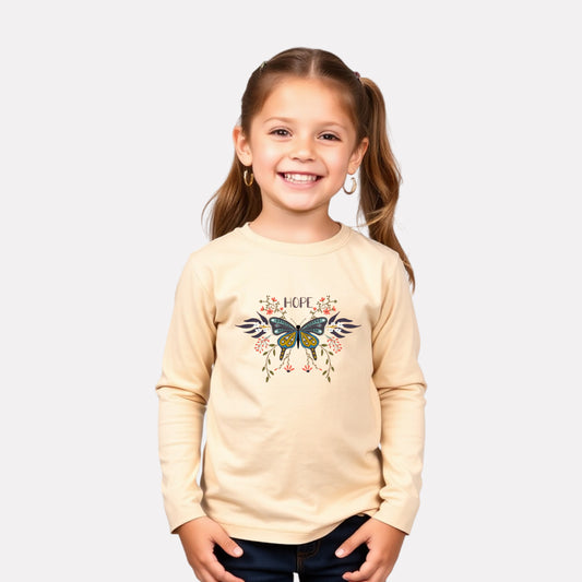 Girls Comfy Cotton Full Sleeve Printed T-Shirt