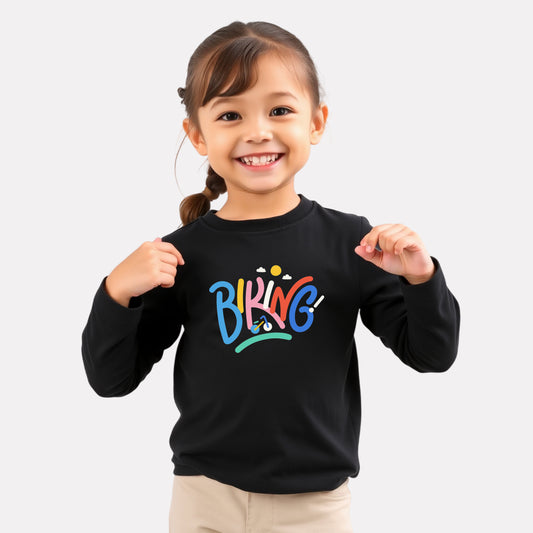 Girls Comfy Cotton Full Sleeve Printed T-Shirt