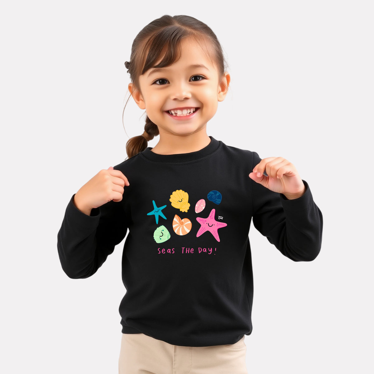 Girls Comfy Cotton Full Sleeve Printed T-Shirt
