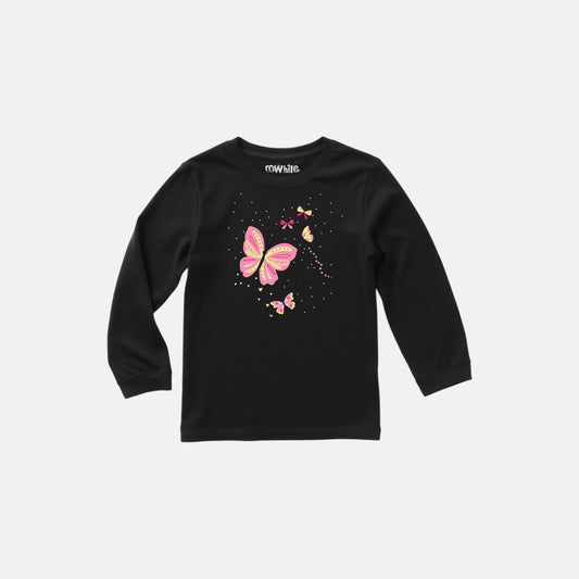 Girls Comfy Cotton Full Sleeve Printed T-Shirt