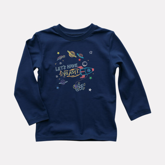 Girls Comfy Cotton Full Sleeve Printed T-Shirt