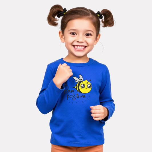 Girls Comfy Cotton Full Sleeve Printed T-Shirt