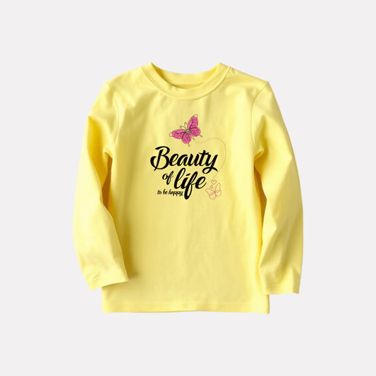 Girls Comfy Cotton Full Sleeve Printed T-Shirt