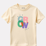 Girls Printed Round-Neck T-Shirt Beige Color