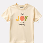 Girls Printed Round-Neck T-Shirt Beige Color