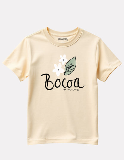 Girls Printed Round-Neck T-Shirt Beige Color