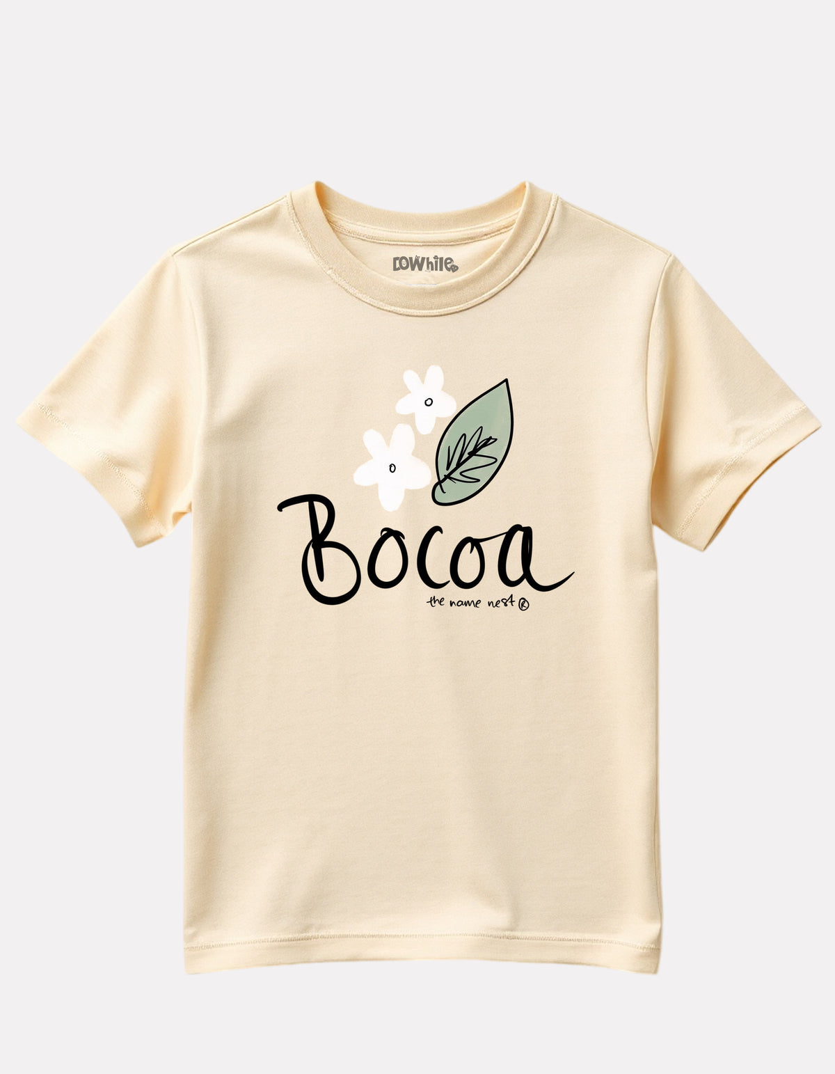 Girls Printed Round-Neck T-Shirt Beige Color
