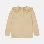 Girls jumper sand color collar embroidery