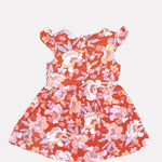Girls Midi/Knee Length Casual Dress  (Orange, Short Sleeve)
