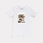Boys White Melange T-shirt Black shorts Set