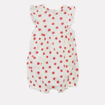 Girls white color Printed Romper Dress