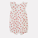 Girls white color Printed Romper Dress