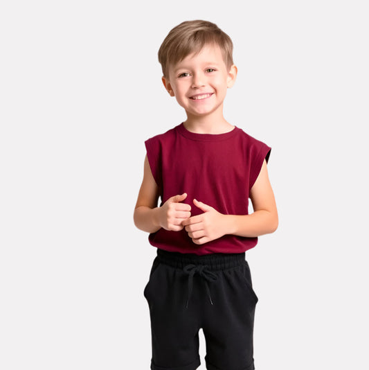 Boys' Sleeveless T-shirt & Shorts Set