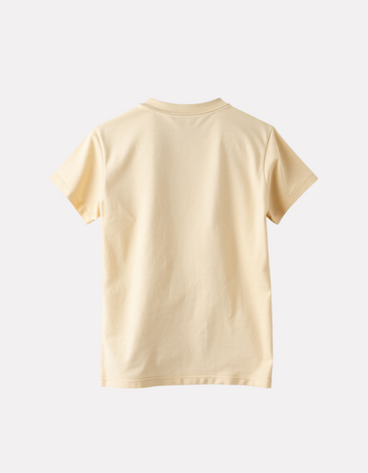 Beige Color Graphic Print T-Shirt For Girls