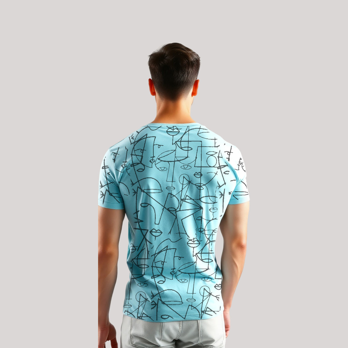 Men's 3-Pack Printed Round Neck Cotton T-Shirts