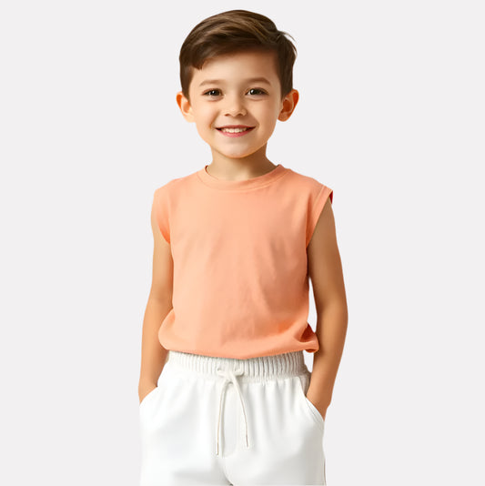 Cotton Sleeveless T-Shirt & Shorts for Boys