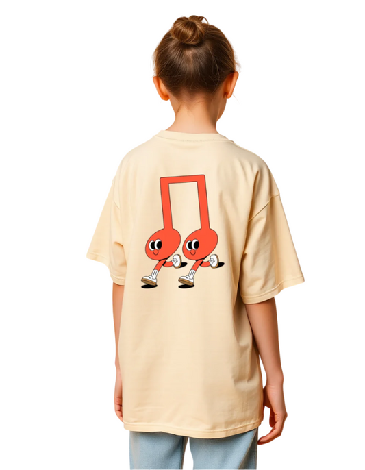 Girls Printed Extended Sleeves Oversized T-shirt