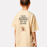 Girls Printed Oversized T-Shirt Beige Color