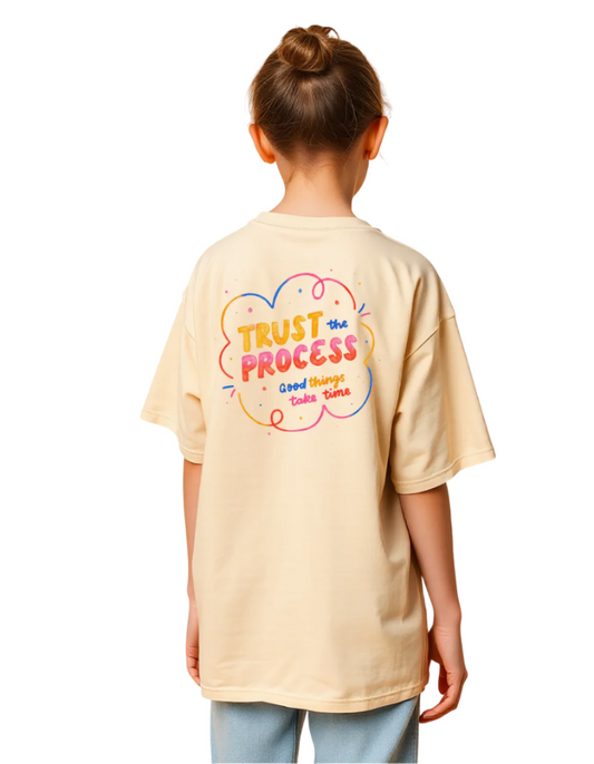 Girls Printed Extended Sleeves Oversized T-shirt