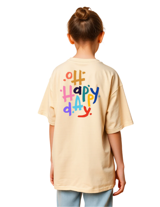 Girls Printed Extended Sleeves Oversized T-shirt